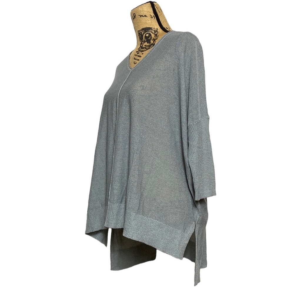 Wynne Layers Grey Scoop Neck Drop Shoulder Sweater Top S - Picture 5 of 12